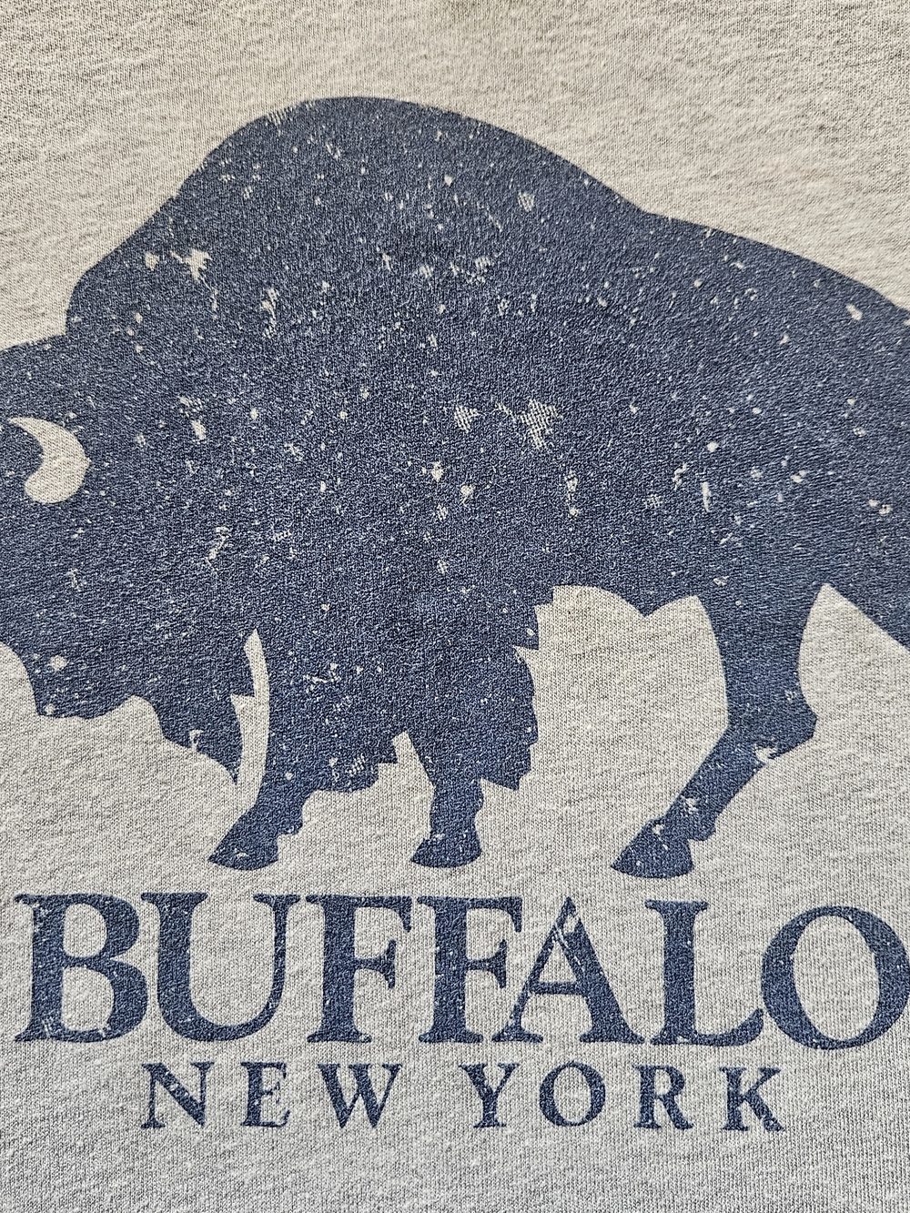 Buffalo New York Graphic V-Neck Tee - Light Gray/Blue, Womens Small - Picture 5 of 10
